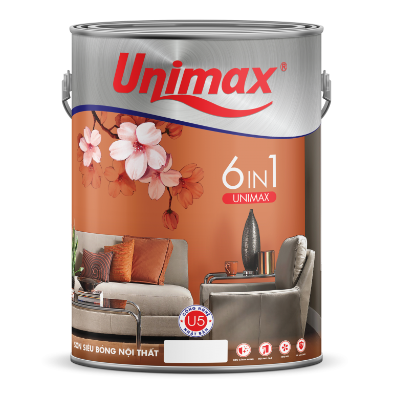 Sơn nội thất siêu bóng U5 Unimax 5 lít